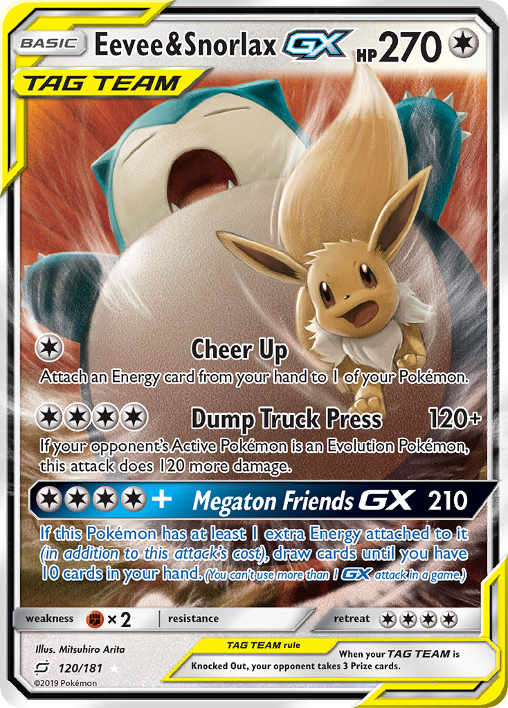 Eevee & Snorlax GX (120/181) [Sun & Moon: Team Up] | Silver Goblin