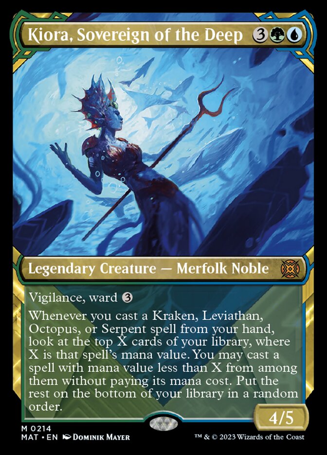 Kiora, Sovereign of the Deep (Showcase Halo Foil) [March of the Machine: The Aftermath] | Silver Goblin