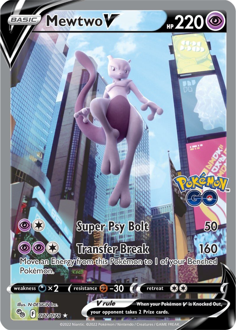 Mewtwo V (072/078) [Pokémon GO] | Silver Goblin