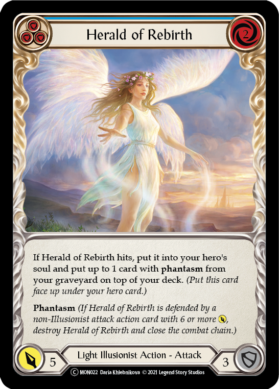 Herald of Rebirth (Blue) [U-MON022-RF] (Monarch Unlimited)  Unlimited Rainbow Foil | Silver Goblin
