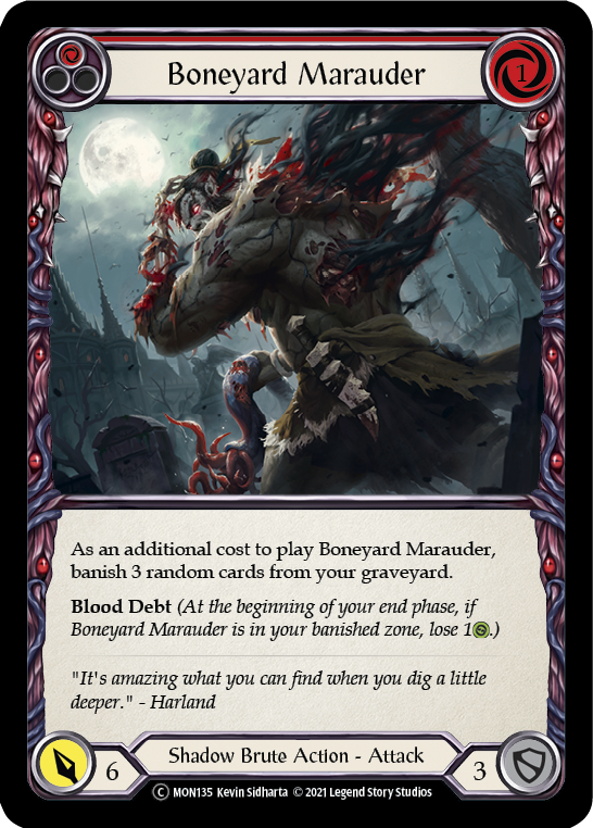 Boneyard Marauder (Red) [U-MON135] (Monarch Unlimited)  Unlimited Normal | Silver Goblin