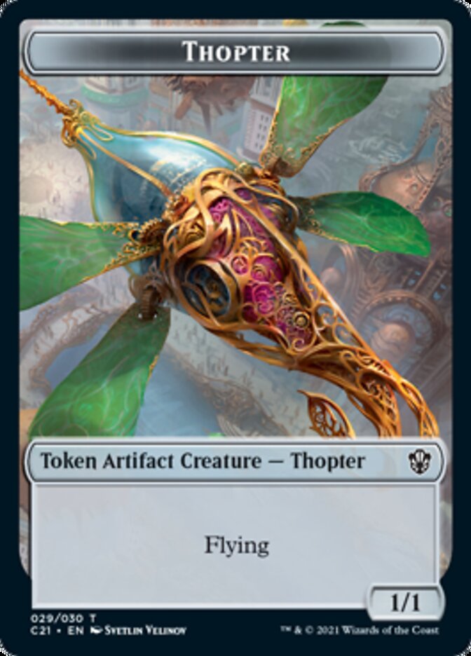 Golem (026) // Thopter Double-Sided Token [Commander 2021 Tokens] | Silver Goblin
