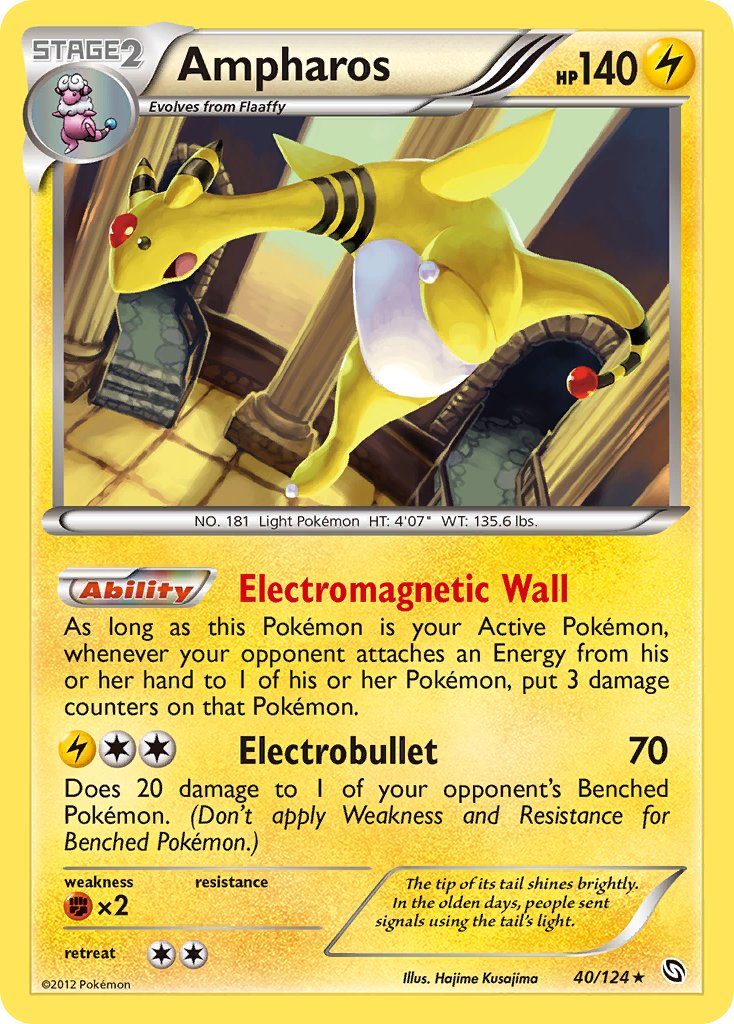 Ampharos (40/124) (Cosmos Holo) (Blister Exclusive) [Black & White: Dragons Exalted] | Silver Goblin