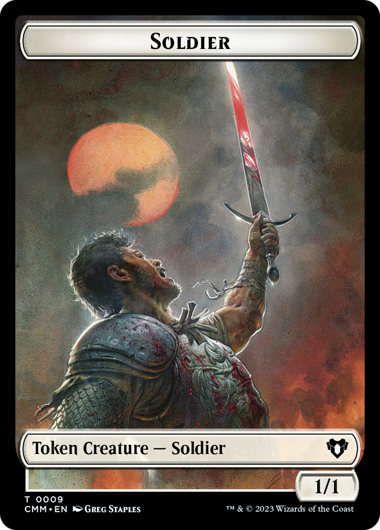 Copy (54) // Human Soldier Double-Sided Token [Commander Masters Tokens] | Silver Goblin