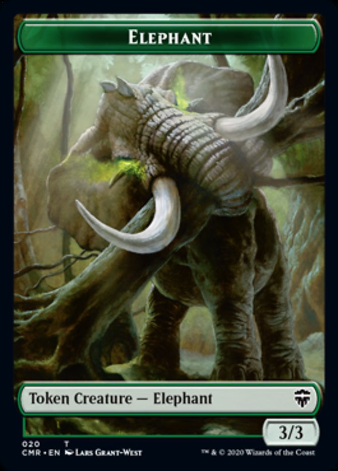 Elephant // Soldier Double-Sided Token [Commander Legends Tokens] | Silver Goblin