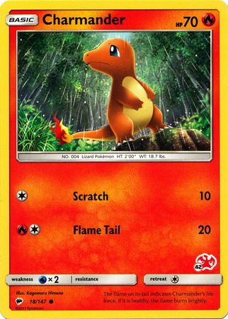 Charmander (18/147) (Charizard Stamp #42) [Battle Academy 2020] | Silver Goblin