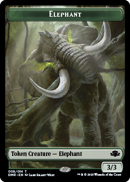 Elephant // Marit Lage Double-Sided Token [Dominaria Remastered Tokens] | Silver Goblin