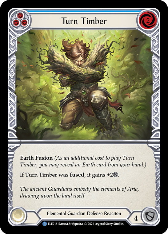 Turn Timber (Blue) [ELE012] (Tales of Aria)  1st Edition Rainbow Foil | Silver Goblin