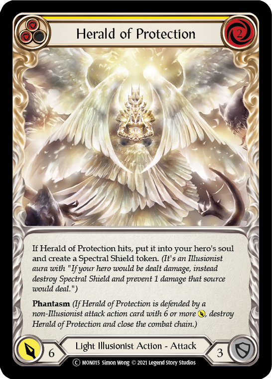 Herald of Protection (Yellow) [U-MON015-RF] (Monarch Unlimited)  Unlimited Rainbow Foil | Silver Goblin