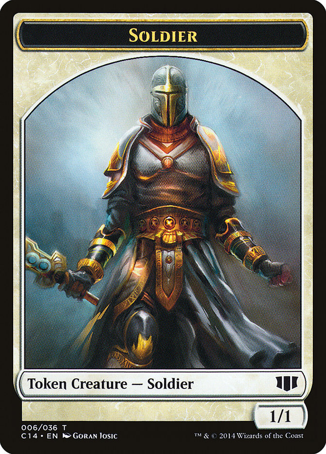 Soldier // Spirit Double-Sided Token [Commander 2014 Tokens] | Silver Goblin