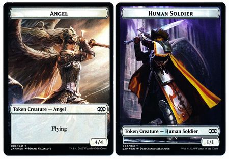 Angel // Human Soldier Double-Sided Token [Double Masters Tokens] | Silver Goblin