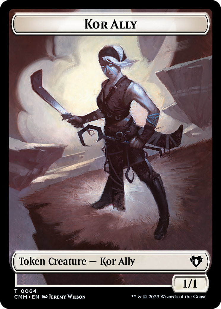 Dragon // Kor Ally Double-Sided Token [Commander Masters Tokens] | Silver Goblin