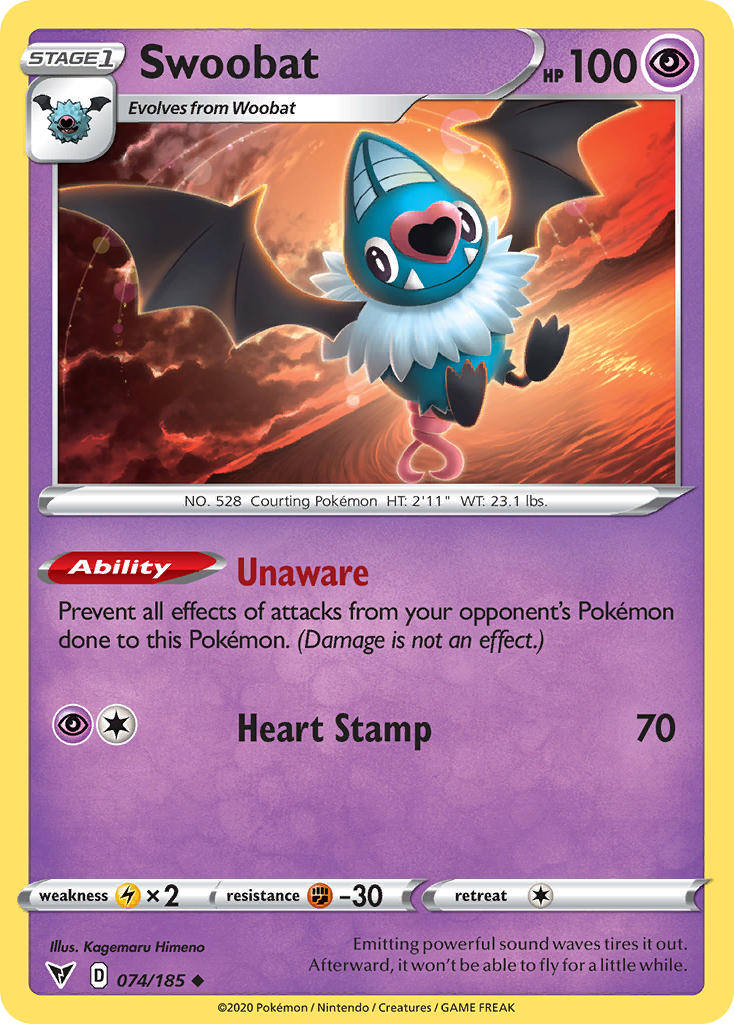 Swoobat (074/185) [Sword & Shield: Vivid Voltage] | Silver Goblin