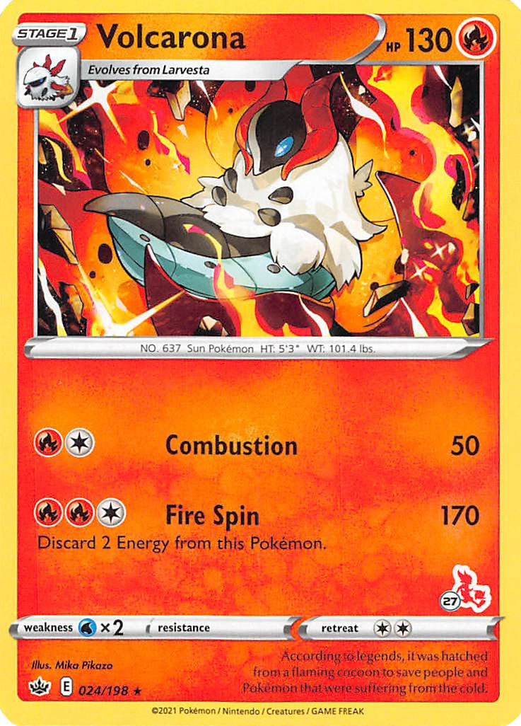 Volcarona (24/198) (Cinderace Stamp #27) [Battle Academy 2022] | Silver Goblin