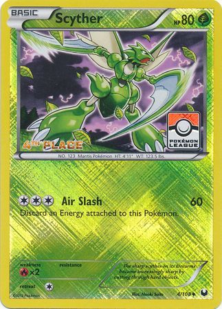 Scyther (4/108) (League Promo 4th Place) [Black & White: Dark Explorers] | Silver Goblin