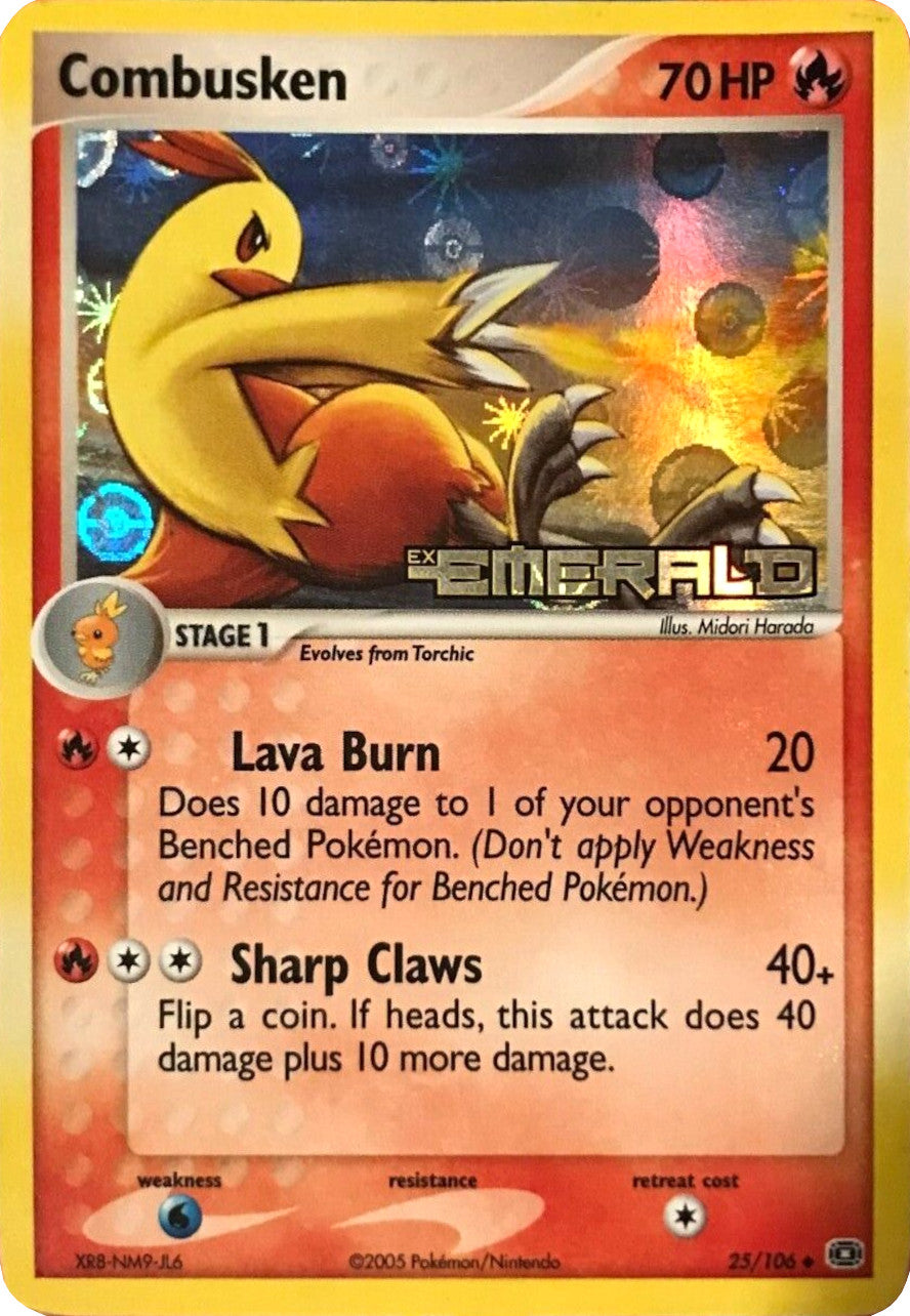 Combusken (25/106) (Stamped) [EX: Emerald] | Silver Goblin