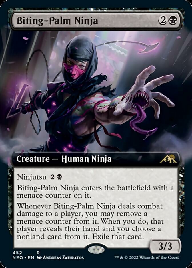 Biting-Palm Ninja (Extended Art) [Kamigawa: Neon Dynasty] | Silver Goblin