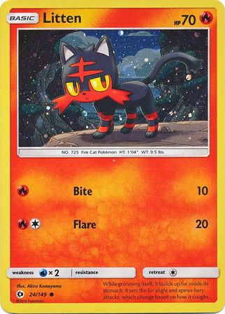 Litten (24/149) (Cosmos Holo) [Sun & Moon: Base Set] | Silver Goblin