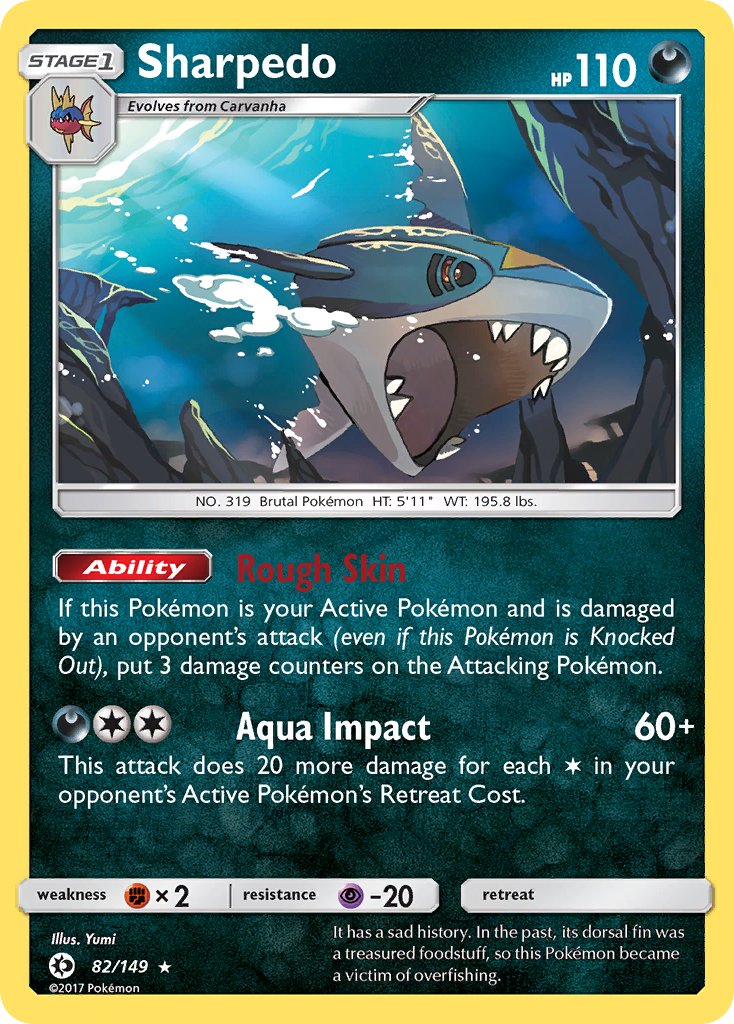 Sharpedo (82/149) (Cosmos Holo) (Blister Exclusive) [Sun & Moon: Base Set] | Silver Goblin