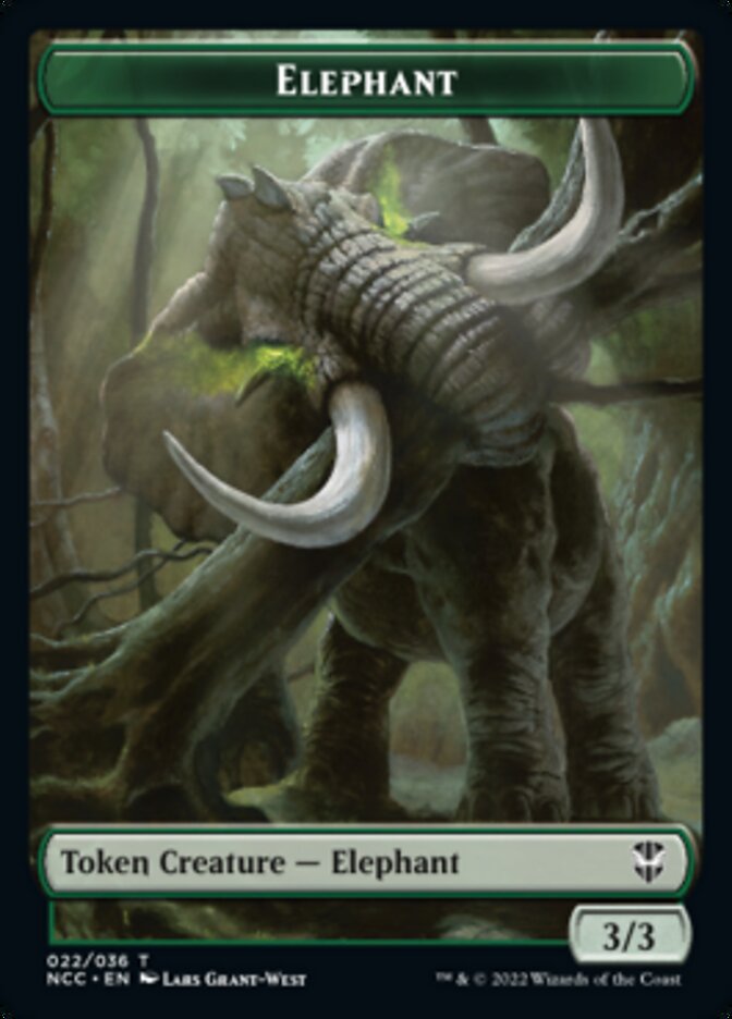 Clue // Elephant Double-Sided Token [Streets of New Capenna Commander Tokens] | Silver Goblin
