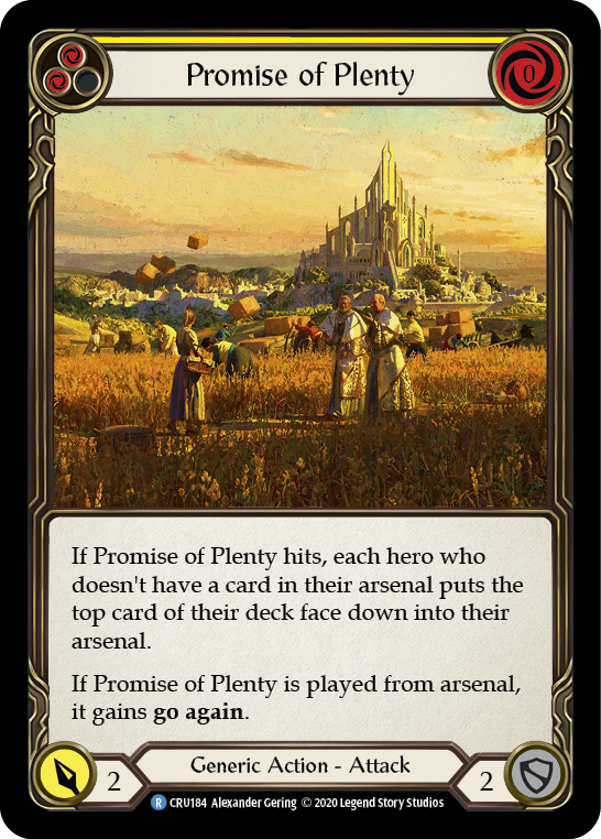 Promise of Plenty (Yellow) [CRU184] (Crucible of War)  1st Edition Normal | Silver Goblin