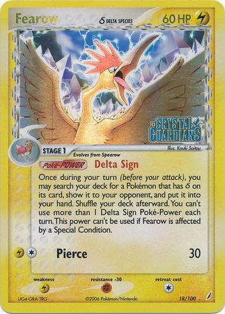 Fearow (18/100) (Delta Species) (Stamped) [EX: Crystal Guardians] | Silver Goblin