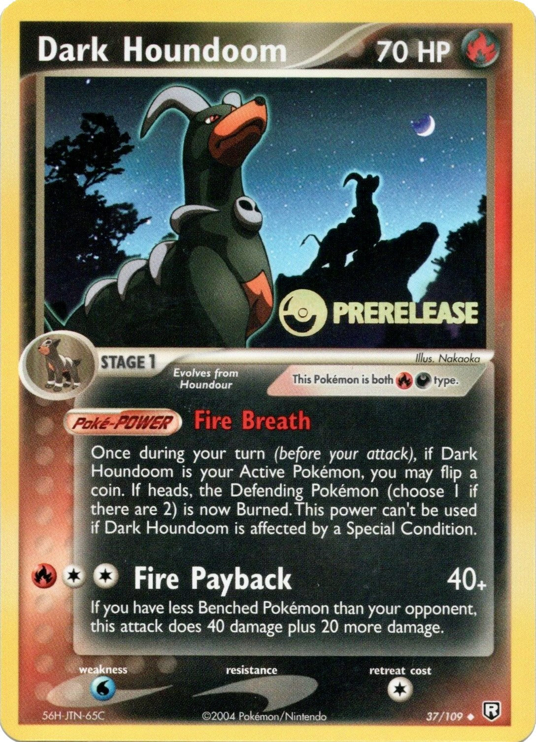 Dark Houndoom (37/109) (Prerelease Promo) [EX: Team Rocket Returns] | Silver Goblin