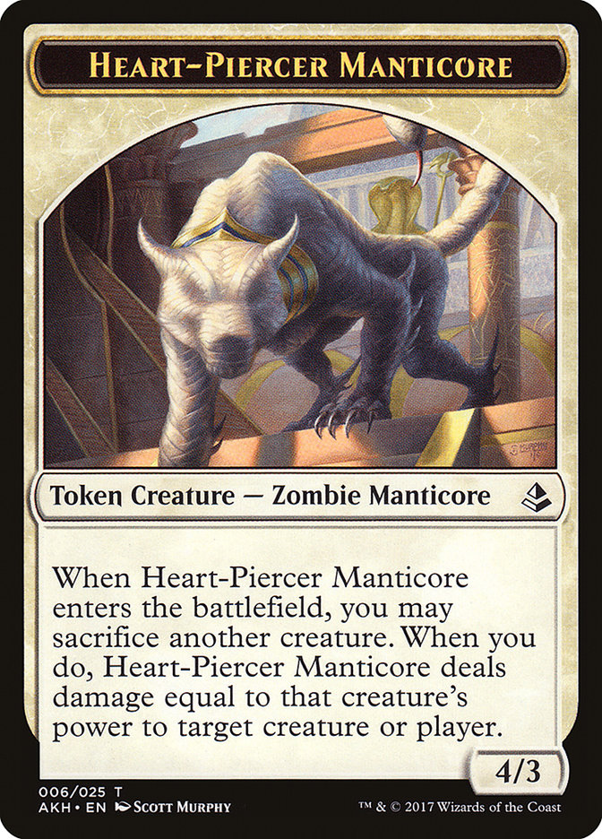 Heart-Piercer Manticore Token [Amonkhet Tokens] | Silver Goblin