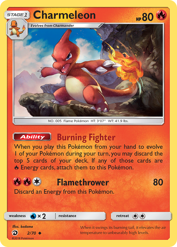 Charmeleon (2/70) [Sun & Moon: Dragon Majesty] | Silver Goblin