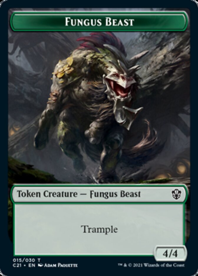 Demon // Fungus Beast Double-Sided Token [Commander 2021 Tokens] | Silver Goblin