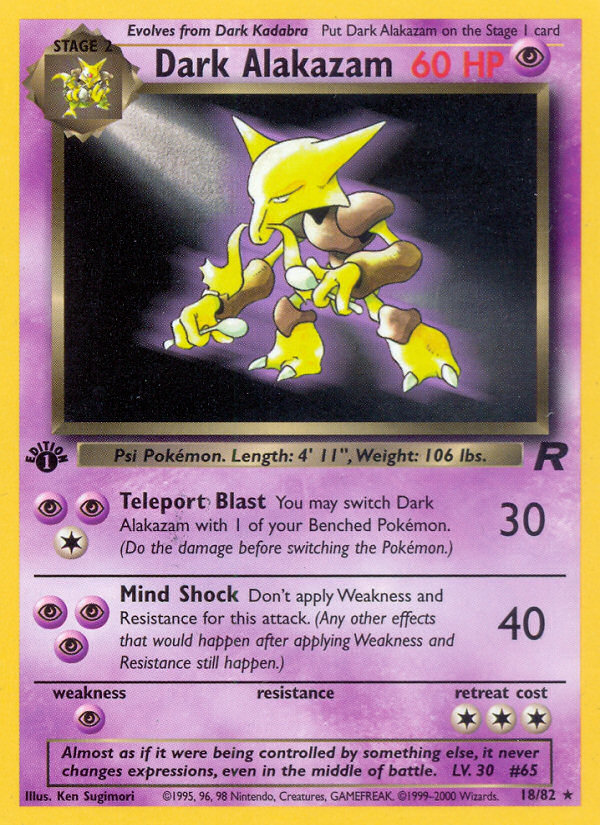 Dark Alakazam (18/82) [Team Rocket 1st Edition] | Silver Goblin