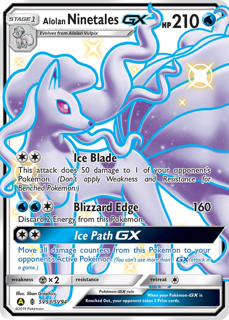 Alolan Ninetales GX (SV53/SV94) [Sun & Moon: Hidden Fates - Shiny Vault] | Silver Goblin