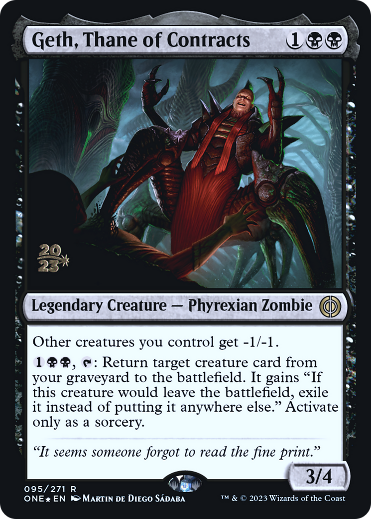 Geth, Thane of Contracts [Phyrexia: All Will Be One Prerelease Promos] | Silver Goblin