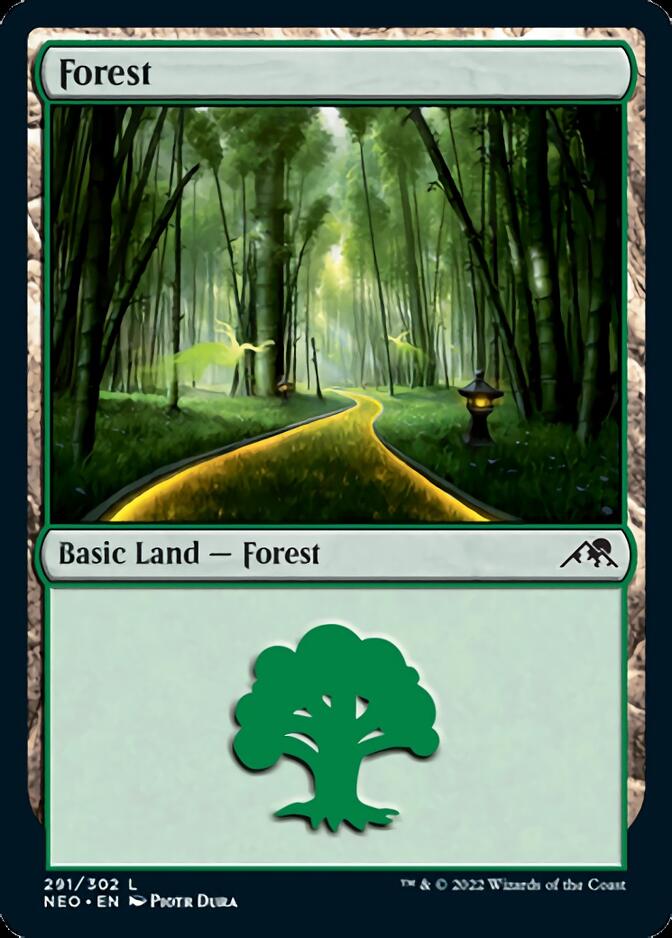 Forest (291) [Kamigawa: Neon Dynasty] | Silver Goblin