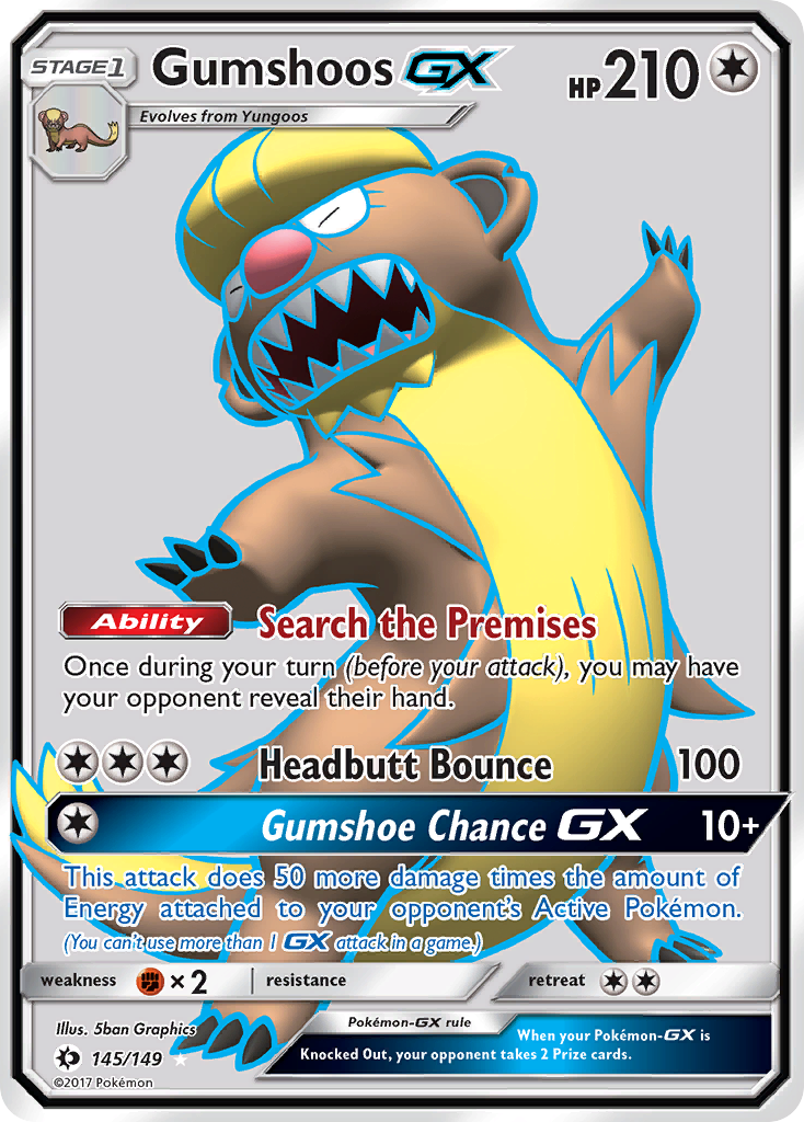 Gumshoos GX (145/149) [Sun & Moon: Base Set] | Silver Goblin