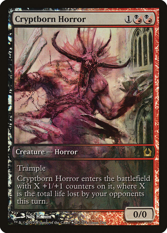 Cryptborn Horror (Game Day) (Extended Art) [Return to Ravnica Promos] | Silver Goblin