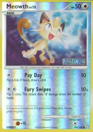 Meowth (106/146) [Burger King Promos: 2009 Collection] | Silver Goblin