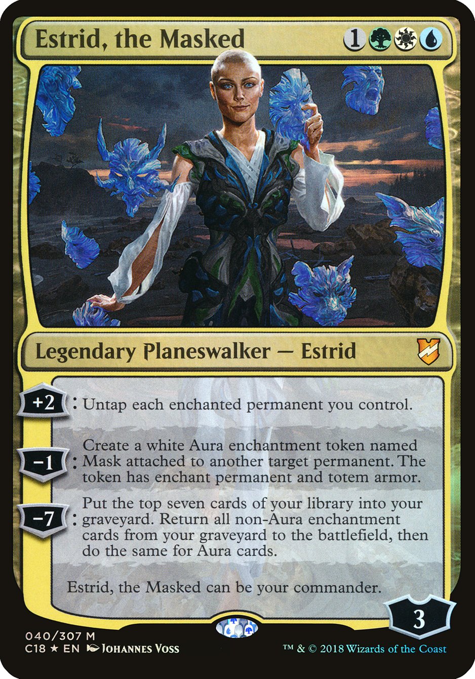 Estrid, the Masked (Oversized) [Commander 2018 Oversized] | Silver Goblin