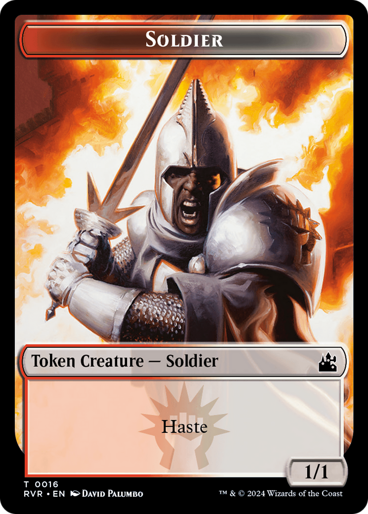Elf Knight // Soldier Double-Sided Token [Ravnica Remastered Tokens] | Silver Goblin
