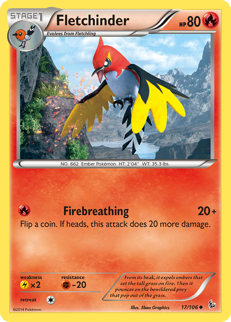 Fletchinder (17/106) [XY: Flashfire] | Silver Goblin