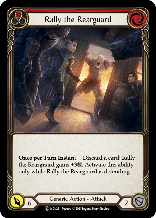 Rally the Rearguard (Red) [U-MON281-RF] (Monarch Unlimited)  Unlimited Rainbow Foil | Silver Goblin