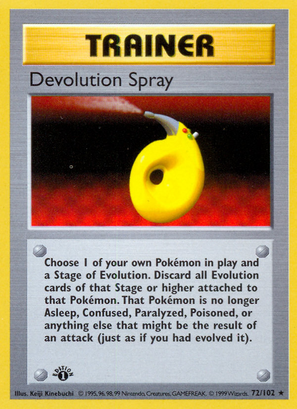 Devolution Spray (72/102) (Shadowless) [Base Set 1st Edition] | Silver Goblin
