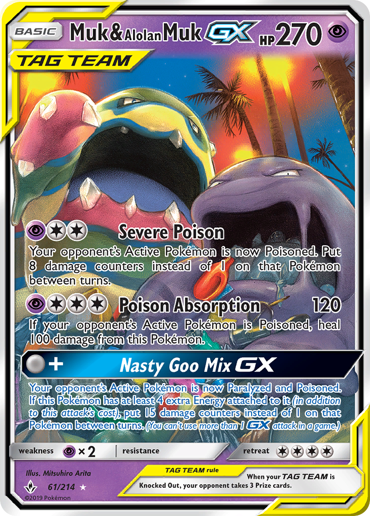 Muk & Alolan Muk GX (61/214) [Sun & Moon: Unbroken Bonds] | Silver Goblin