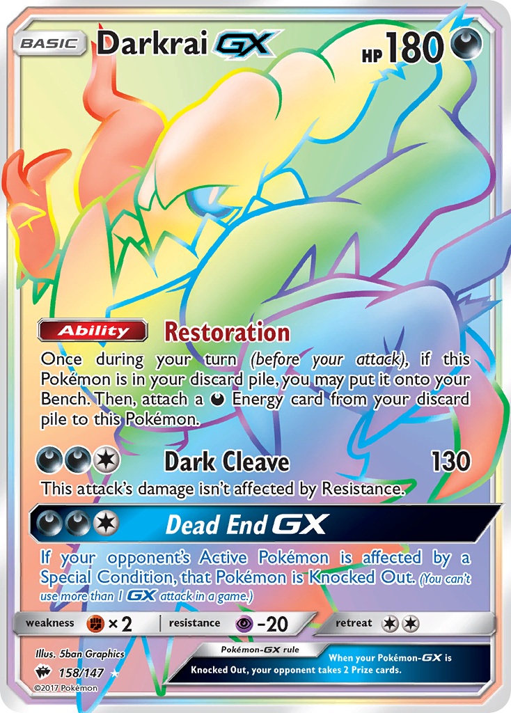 Darkrai GX (158/147) [Sun & Moon: Burning Shadows] | Silver Goblin