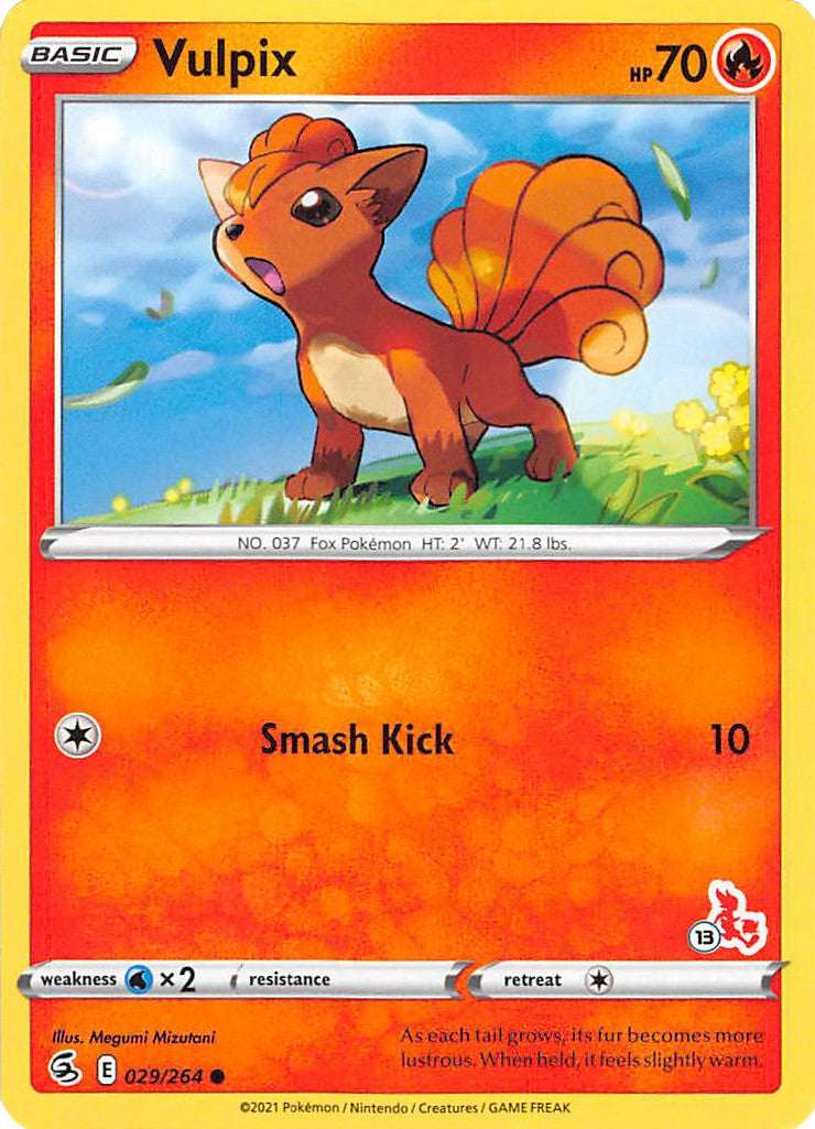 Vulpix (029/264) (Cinderace Stamp #13) [Battle Academy 2022] | Silver Goblin