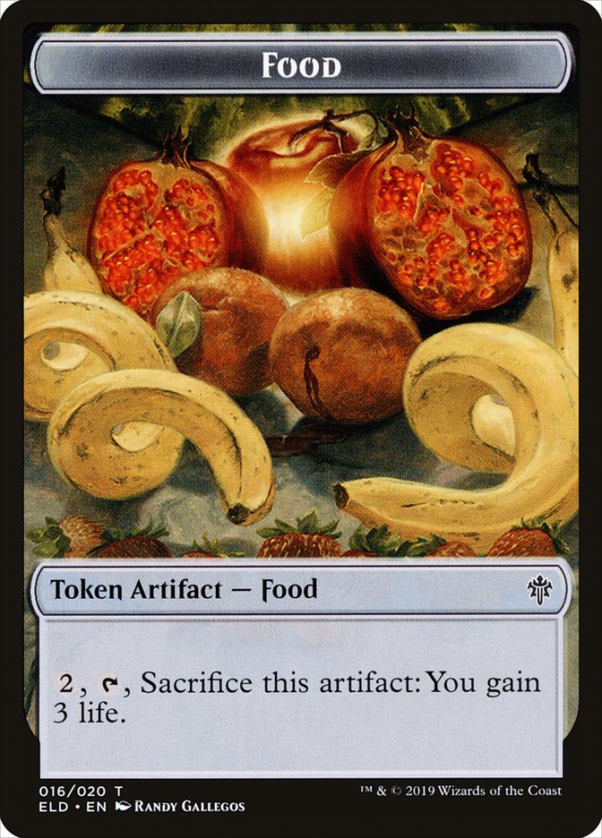 Rat // Food (16) Double-Sided Token [Throne of Eldraine Tokens] | Silver Goblin