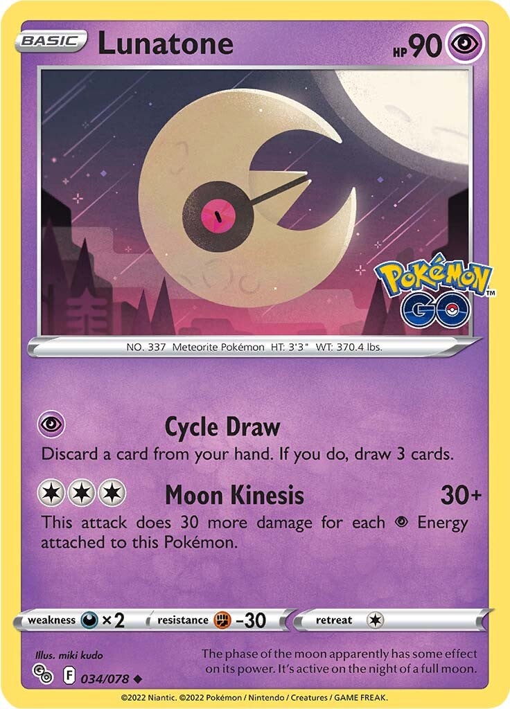 Lunatone (034/078) [Pokémon GO] | Silver Goblin