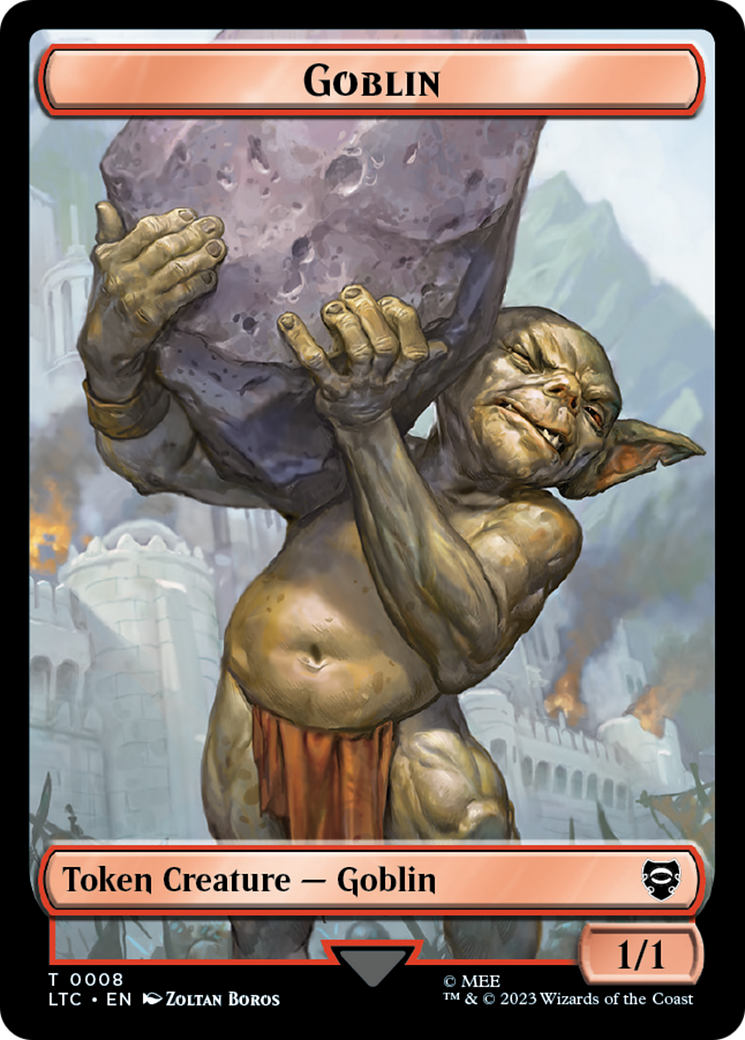 Goblin // Wraith Double-Sided Token [The Lord of the Rings: Tales of Middle-Earth Commander Tokens] | Silver Goblin