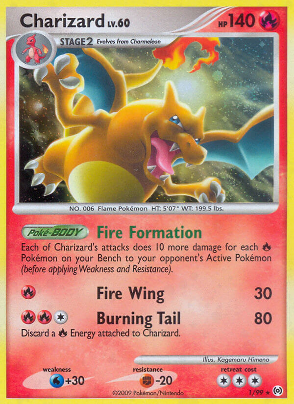 Charizard (1/99) (Cracked Ice Holo) [Platinum: Arceus] | Silver Goblin