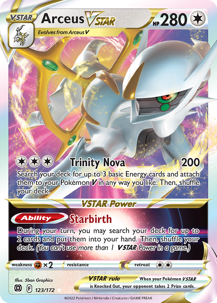 Arceus VSTAR (123/172) (Metal Card) [Sword & Shield: Brilliant Stars] | Silver Goblin